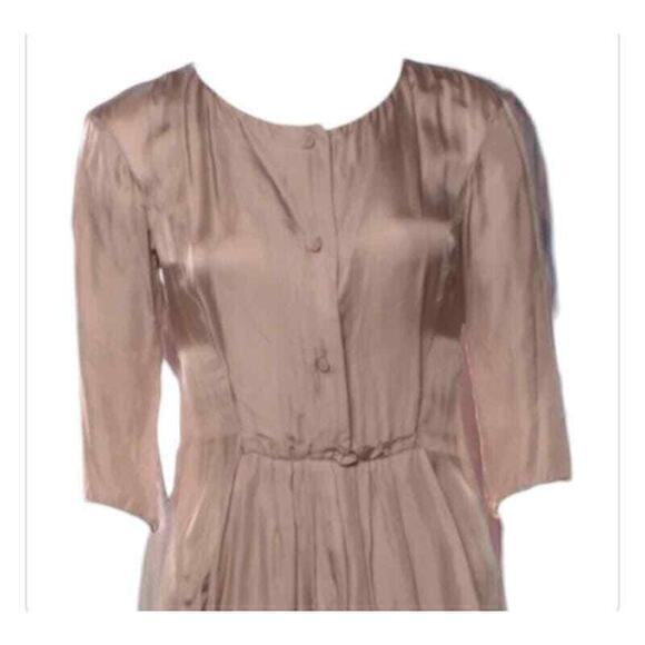 NINA RICCI Dress Made in France Pockets FR 36 US 4 Small Dusty Rose Pale Pink - Picture 4 of 10